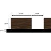 2.4M x 0.6M Acoustic Slat Panel pack of 2 Ebony